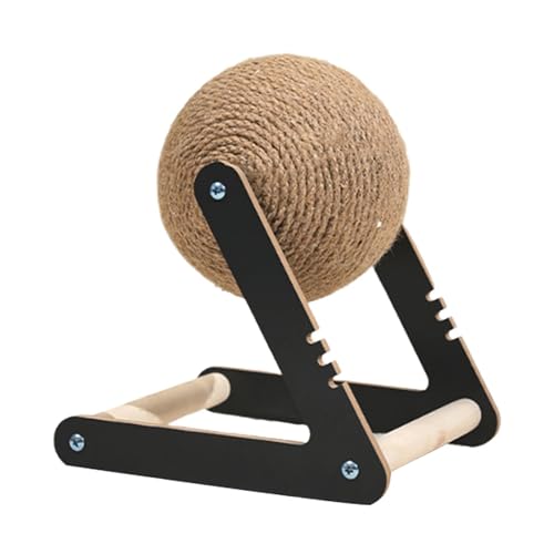 perfk Katzenkratzspielzeug, Radtrainer, Ornament, lustiger tragbarer Möbelschutz, Kratzball für Zuhause, Balkon, Geschenk, Kätzchen, Black and S von perfk