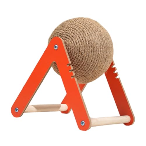perfk Katzenkratzspielzeug, Radtrainer, Ornament, lustiger tragbarer Möbelschutz, Kratzball für Zuhause, Balkon, Geschenk, Kätzchen, Orange and S von perfk