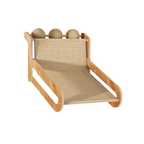perfk Katzenliege, Strandstuhl, Holzrahmen, Katzenkratzbrett, Katzen-Sisal-Loungesessel, erhöhtes Katzenbett für kleine und mittelgroße Haustiere, Kätzchen, Mit Kugel perfk Katzenliege, Strandstuhl, Holzrahmen, Katzenkratzbrett, Katzen-Sisal-Loungesessel, erhöhtes Katzenbett für kleine und mittelgroße Haustiere, Kätzchen, Mit Kugel von perfk