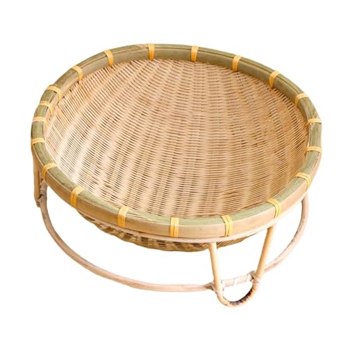 perfk Katzennest aus Bambusgewebe, Tisch-Katzenbett, Heim, multifunktional, leicht, für den Sommer, universelles Haustiernest für Kätzchen, Welpen, Katzen, 50CM perfk Katzennest aus Bambusgewebe, Tisch-Katzenbett, Heim, multifunktional, leicht, für den Sommer, universelles Haustiernest für Kätzchen, Welpen, Katzen, 50CM von perfk