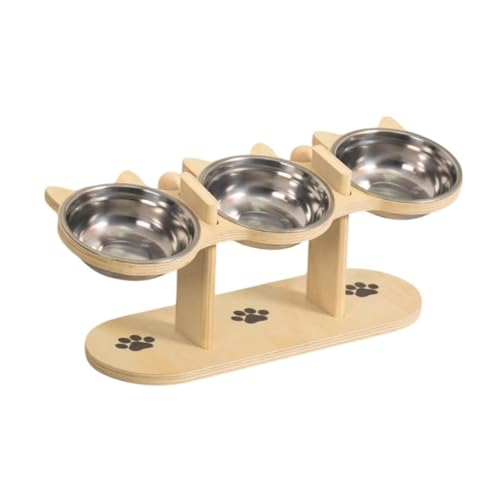 perfk Katzenschalen erhöhte erhöhte Katzenfuttergerichte tragbare leichte Fütterungsschale Haustierfutter für Welpenkätzchen, Holzstand perfk Katzenschalen erhöhte erhöhte Katzenfuttergerichte tragbare leichte Fütterungsschale Haustierfutter für Welpenkätzchen, Holzstand von perfk