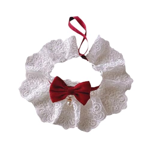 perfk Katzenspitze Labberkragen Kätzchen Schal Geschenke Verstellbares Urlaub Kostüm Outfits Haustier Supplies Hundekragen Katzenhalsress für Kätzchen von perfk