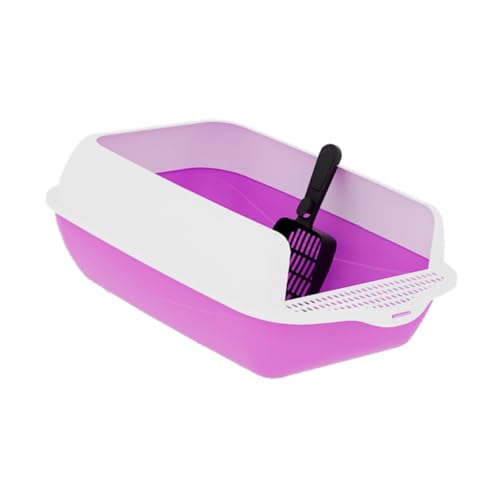 perfk Katzenstreubox, halb geschlossene Katzentoilette, Haustierversorgung, Hochkätzchen offene Töpfchen, Haustierstraudertablett für den Außenbereich, Violett perfk Katzenstreubox, halb geschlossene Katzentoilette, Haustierversorgung, Hochkätzchen offene Töpfchen, Haustierstraudertablett für den Außenbereich, Violett von perfk