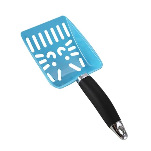 perfk Katzenstreuschaufel e Mesh-Schaufel Haustierbedarf Ergonomischer Griff Praktischer Haushalt Edelstahl für Katzentoilette, Blau von perfk