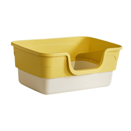 perfk Katzentoilette, Kätzchentoilette für Hauskatzen, Spritzschutz, leicht zu reinigen, mit hoher Seite, tragbar, mit niedrigem Einstieg, gelb L perfk Katzentoilette, Kätzchentoilette für Hauskatzen, Spritzschutz, leicht zu reinigen, mit hoher Seite, tragbar, mit niedrigem Einstieg, gelb L von perfk