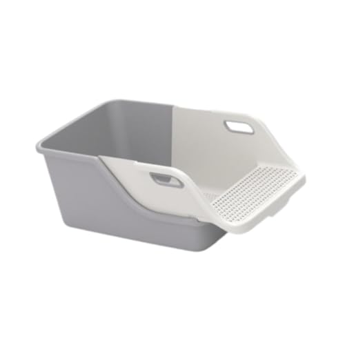 perfk Katzentoilette, Katzentoilette mit Sieb, hohe Seitenwände, Spritzschutz für Kaninchen, vielseitig einsetzbar, Oben offen, 71,1 x 38,1 x 27,9 cm, Grau Weiß perfk Katzentoilette, Katzentoilette mit Sieb, hohe Seitenwände, Spritzschutz für Kaninchen, vielseitig einsetzbar, Oben offen, 71,1 x 38,1 x 27,9 cm, Grau Weiß von perfk