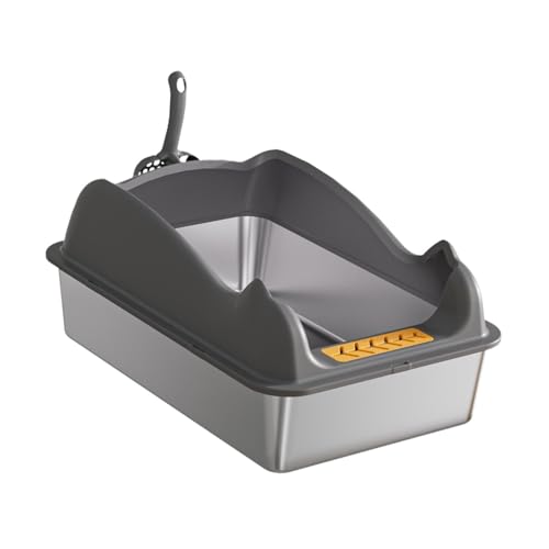 perfk Katzentoilette, Oben offen, Haustiertoilette, spritzwassergeschützt, mit hohen Seiten, Katzensandkasten, Behälter, Haustiertoilette für Katzen im, Tiefgrau perfk Katzentoilette, Oben offen, Haustiertoilette, spritzwassergeschützt, mit hohen Seiten, Katzensandkasten, Behälter, Haustiertoilette für Katzen im, Tiefgrau von perfk
