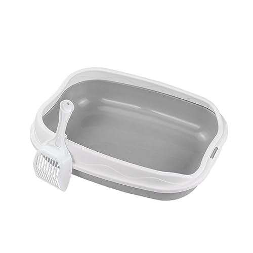 perfk Katzentoilette, Oben offene Katzentoilette, Bettpfanne für, halbgeschlossenes Katzenzubehör für kleine Tiere, Katzentoilette, GRAU perfk Katzentoilette, Oben offene Katzentoilette, Bettpfanne für, halbgeschlossenes Katzenzubehör für kleine Tiere, Katzentoilette, GRAU von perfk