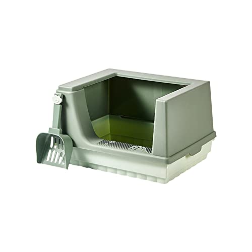 perfk Katzentoilette, Toilette, spritzwassergeschützt, hohe Seiten, halbgeschlossen, für kleine, polierte Innenseite, Abnehmbarer Boden, langlebig, grünes L perfk Katzentoilette, Toilette, spritzwassergeschützt, hohe Seiten, halbgeschlossen, für kleine, polierte Innenseite, Abnehmbarer Boden, langlebig, grünes L von perfk
