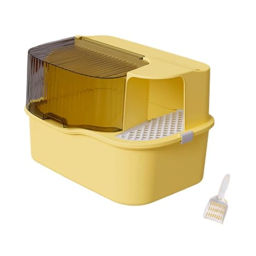 perfk Katzentoilette Katzen Bettpfanne Gang Sandkasten Tragbar mit Hohen Seiten Katzentoilette Sandkasten Jumbo Katzentoilette für Hauskatzen, Gelb perfk Katzentoilette Katzen Bettpfanne Gang Sandkasten Tragbar mit Hohen Seiten Katzentoilette Sandkasten Jumbo Katzentoilette für Hauskatzen, Gelb von perfk