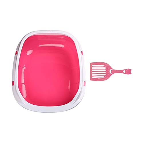 perfk Katzentoilette Offene Katzentoilette Abnehmbares Design Pet Supplies Container Sandbox Kitty Litter Pan Toilette für Hund Kaninchen Indoor Katzen, ROSA perfk Katzentoilette Offene Katzentoilette Abnehmbares Design Pet Supplies Container Sandbox Kitty Litter Pan Toilette für Hund Kaninchen Indoor Katzen, ROSA von perfk
