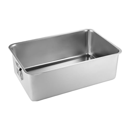 perfk Katzentoilette aus Edelstahl mit hohen Seitenwänden, Katzentoilette, Kätzchentoilette mit offener Töpfchenschale, Haustiertoilette für Kleintiere, 40cmx30cmx15cm perfk Katzentoilette aus Edelstahl mit hohen Seitenwänden, Katzentoilette, Kätzchentoilette mit offener Töpfchenschale, Haustiertoilette für Kleintiere, 40cmx30cmx15cm von perfk