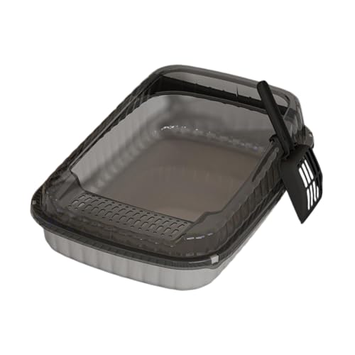 perfk Katzentoilette für Kätzchen, Tragbar mit Hoher Seite Und Offener Oberseite für Kleine bis Mittlere Haustiere, grau perfk Katzentoilette für Kätzchen, Tragbar mit Hoher Seite Und Offener Oberseite für Kleine bis Mittlere Haustiere, grau von perfk