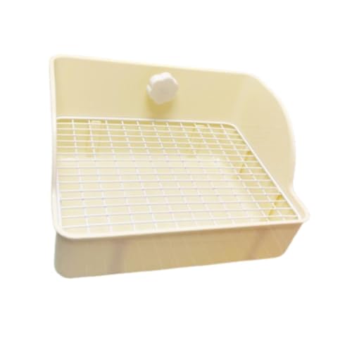 perfk Katzentoilette für Kaninchen, Käfigtoilette mit Gitter, Kaninchen-Eckstreu, Einstreu, Kleintier-Toilettenbox, Weiß perfk Katzentoilette für Kaninchen, Käfigtoilette mit Gitter, Kaninchen-Eckstreu, Einstreu, Kleintier-Toilettenbox, Weiß von perfk