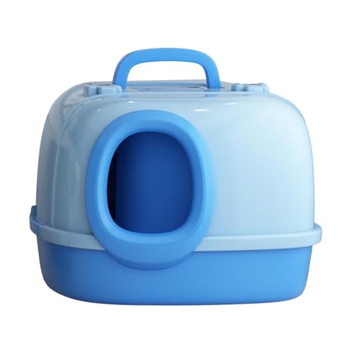 perfk Katzentoilette mit Deckel, Katzentoilette, tragbar, leicht zu reinigen, für Hauskatzen, herausnehmbare, vollständig geschlossene Katzentoilette, BLAU perfk Katzentoilette mit Deckel, Katzentoilette, tragbar, leicht zu reinigen, für Hauskatzen, herausnehmbare, vollständig geschlossene Katzentoilette, BLAU von perfk