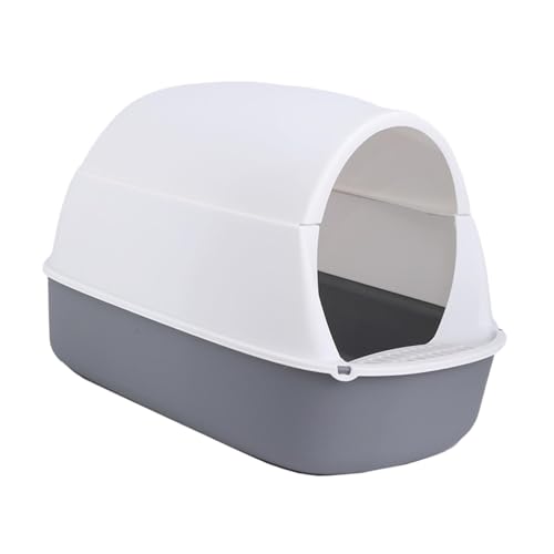 perfk Katzentoilette mit Kapuze, Katzentoilette, abnehmbar, langlebig, spritzwassergeschützt, mit Katzenstreuspaten, Katzentoilette, Katzentoilette, GRAU von perfk