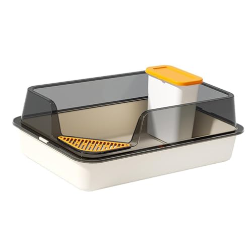perfk Katzentoilette mit Rahmen, transparent, mit hohen Seitenwänden, Oben offen, für Wohnungskatzen, für kleine und mittelgroße Tiere, Hamster, Kätzchen von perfk