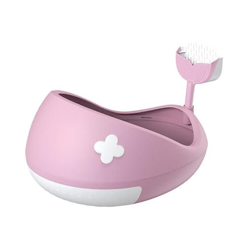 perfk Katzentoilette mit offener Oberseite, Katzentoilette, Katzensandbecken, leicht zu reinigen, tragbares Kätzchen-Toilettenbecken mit niedrigem Einstieg, Rosa perfk Katzentoilette mit offener Oberseite, Katzentoilette, Katzensandbecken, leicht zu reinigen, tragbares Kätzchen-Toilettenbecken mit niedrigem Einstieg, Rosa von perfk