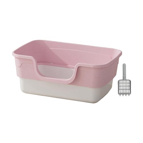 perfk Katzentoilette mit offener Oberseite, Katzentoilette für Hauskatzen, stabiles, spritzwassergeschütztes Katzensandbecken, Katzensandkasten mit, ROSA, m perfk Katzentoilette mit offener Oberseite, Katzentoilette für Hauskatzen, stabiles, spritzwassergeschütztes Katzensandbecken, Katzensandkasten mit, ROSA, m von perfk