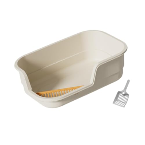 perfk Katzentoiletten, Katzentoiletten-Haustierbedarf mit Katzenschaufel, tragbare Katzentoilette im Freien, Katzentoiletten-Sandkasten, offene Katzen, Beige perfk Katzentoiletten, Katzentoiletten-Haustierbedarf mit Katzenschaufel, tragbare Katzentoilette im Freien, Katzentoiletten-Sandkasten, offene Katzen, Beige von perfk