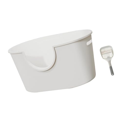 perfk Katzentoiletten, Sieb-Katzentoilette mit hohen Seitenwänden, tragbare Katzentoilette für alle Arten von Katzen, Grau perfk Katzentoiletten, Sieb-Katzentoilette mit hohen Seitenwänden, tragbare Katzentoilette für alle Arten von Katzen, Grau von perfk