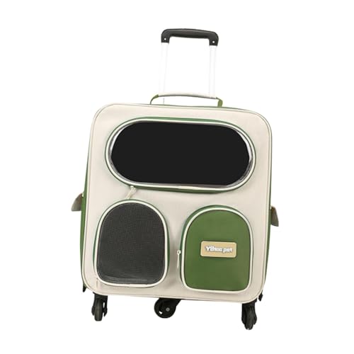 perfk Katzentrage-Rucksack mit Trolley, tragbar, seitliches Netzfenster, bequem, wasserdicht, große Kapazität, Teleskopstange, atmungsaktiv, GrÜn perfk Katzentrage-Rucksack mit Trolley, tragbar, seitliches Netzfenster, bequem, wasserdicht, große Kapazität, Teleskopstange, atmungsaktiv, GrÜn von perfk