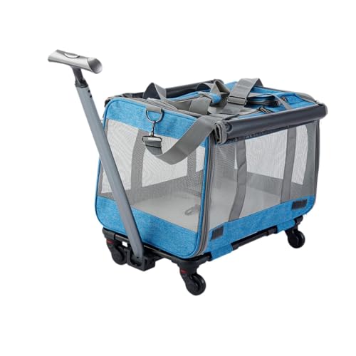 perfk Katzentragetasche mit Rädern, Rollbare Katzen-/Hundetragetasche, Weiche Seiten für Katzen, Abnehmbar, Haustier-Reisetasche für Hunde und Welpen, Blau perfk Katzentragetasche mit Rädern, Rollbare Katzen-/Hundetragetasche, Weiche Seiten für Katzen, Abnehmbar, Haustier-Reisetasche für Hunde und Welpen, Blau von perfk