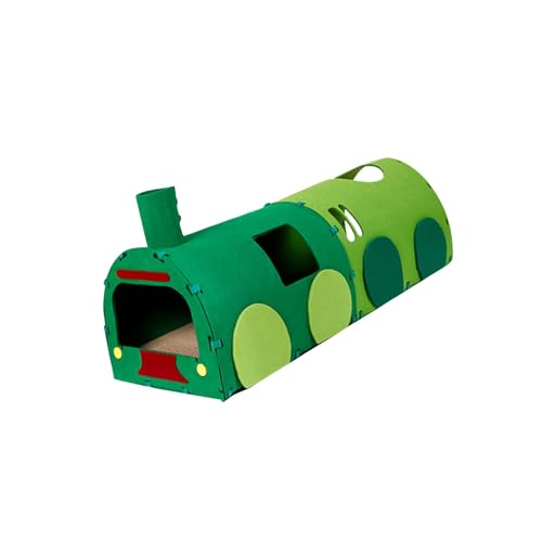 perfk Katzentunnel, interaktives Spielzeug mit Loch, Katzenbett, Zugförmiges Versteck, 2-Wege-Tunnel für Kätzchen, Häschen, Kleintiere, Puzzle perfk Katzentunnel, interaktives Spielzeug mit Loch, Katzenbett, Zugförmiges Versteck, 2-Wege-Tunnel für Kätzchen, Häschen, Kleintiere, Puzzle von perfk