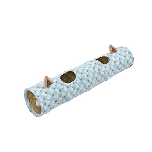 perfk Katzentunnel mit Schlafplatz und Spielzeug,Katzenspielzeug Tunnel Kratzfest Rascheltunnel Katze Vielseitiges Katzenspielzeug Grau 120 * 25.5cm von perfk