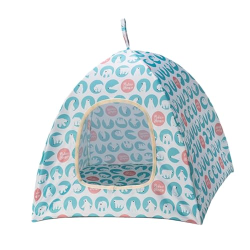 perfk Katzenzelt Katzenhaus Weiche Ruhe- und Spielaktivitätsmitte Tragbarer Hundezwinger Haustierbett für Camping Innen- und Außenbereich Kitty, Blau, m von perfk