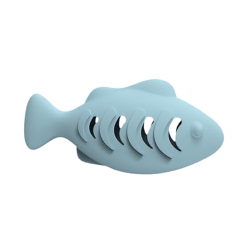 perfk Kickerspielzeug aus lebensmittelechtem, Zahnungsspielzeug für Katzenzahnbürsten in Fischform, Kauspielzeug für Katzen aus in Fischform, Blau perfk Kickerspielzeug aus lebensmittelechtem, Zahnungsspielzeug für Katzenzahnbürsten in Fischform, Kauspielzeug für Katzen aus in Fischform, Blau von perfk