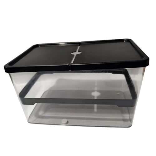 perfk Kleines Schildkrötenbecken, Aquarium, Mikro-Landschaftsbau, Terrapin-Zuchtbox, Lebensraum für Schildkröten, Krabben, Schwarz von perfk