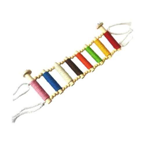perfk Kletterleiter für Papageien und Hamster, Kletterseil, Holz, bissfest, Vogelsitzstange, Spielzeug, Leiterbrücke für Unzertrennliche, Type B perfk Kletterleiter für Papageien und Hamster, Kletterseil, Holz, bissfest, Vogelsitzstange, Spielzeug, Leiterbrücke für Unzertrennliche, Type B von perfk
