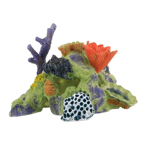 perfk Korallenriff-Ornament, Kunstharz-Statue, Mehrfarbig, dekorative Aquarium-Dekoration, Aquarium-Landschaft, Größe L von perfk