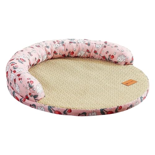 perfk Kühlendes Hundebett, Sommer-Schlafmatte für Haustiere, Sommer-Haustiermatte, Hundekühlmatte, Haustier-Selbstkühlbett für Katzen, Reisewelpen, Hunde, S und Pink von perfk