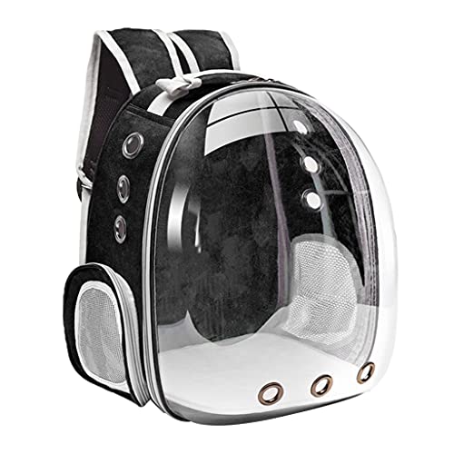 perfk Langlebig Blase Rucksack Pet-träger, Transparente Pet Atmungs Reise Kleine Hund Katzen Träger mit 3 Atmungsaktive Mesh Panels - Schwarz perfk Langlebig Blase Rucksack Pet-träger, Transparente Pet Atmungs Reise Kleine Hund Katzen Träger mit 3 Atmungsaktive Mesh Panels - Schwarz von D DOLITY
