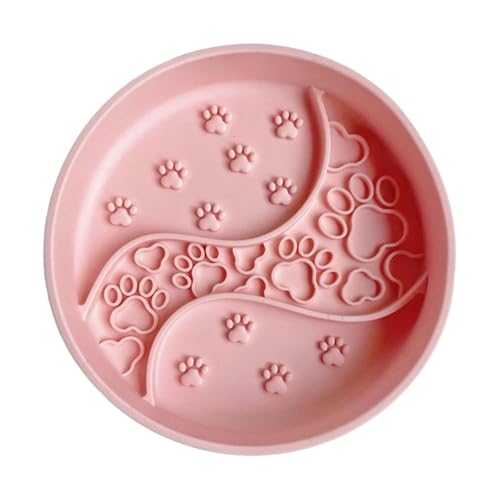 perfk Langsamer Futter für Katzen, Hundeleckerli-, interaktives Spielzeug, rutschfest, Futterbehälter, langsames Fütterungspad für Kätzchen, Rosa von perfk