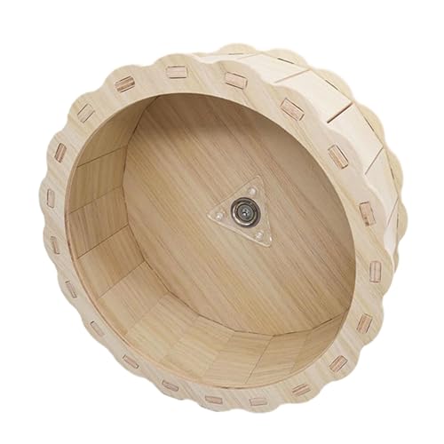 perfk Laufrad aus Holz für Hamster, Fitness-Übungsrad, Spielzeugkäfigzubehör, Heimtierbedarf, leise, für Ratten, syrische Hamstermäuse, 15cmx6.5cm von perfk