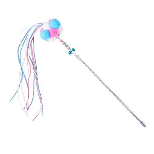 perfk Lustiger Katzen-Teaser-Zauberstab, Haustierbedarf, interaktives Katzenspielzeug, Katzenspielspielzeug, Kätzchen-Teaser mit Plüschbällen und Glocke, Blau Rosa perfk Lustiger Katzen-Teaser-Zauberstab, Haustierbedarf, interaktives Katzenspielzeug, Katzenspielspielzeug, Kätzchen-Teaser mit Plüschbällen und Glocke, Blau Rosa von perfk