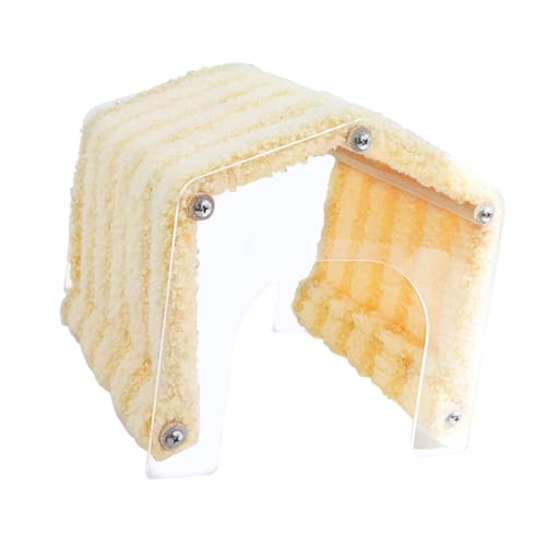 perfk Meerschweinchen -Versteck Hedgehog -Tunnel Zelt Easy Access Acryl Kein Boden bequemes kleines Tier Versteck des Schutzes Fleece Fleece Hideaway, Gelb von perfk