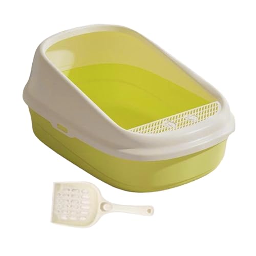 perfk Oben offene Haustierbox, Kätzchentoilette, Katzensandkasten, Katzentoilette mit hohen Seiten, Katzentoilette für Haustiere, für kleine und große, XL Grün perfk Oben offene Haustierbox, Kätzchentoilette, Katzensandkasten, Katzentoilette mit hohen Seiten, Katzentoilette für Haustiere, für kleine und große, XL Grün von perfk