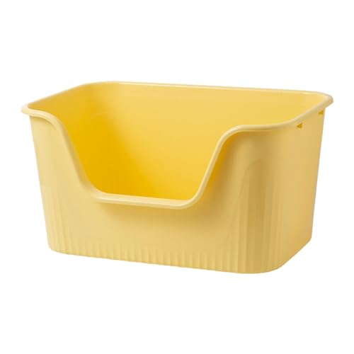 perfk Offene Haustiertoilette, Katzentoilette, spritzwassergeschützt, Katzensandkasten, Bettpfanne, tragbar, mit hoher seitlicher Katzentoilette, Gelb perfk Offene Haustiertoilette, Katzentoilette, spritzwassergeschützt, Katzensandkasten, Bettpfanne, tragbar, mit hoher seitlicher Katzentoilette, Gelb von perfk