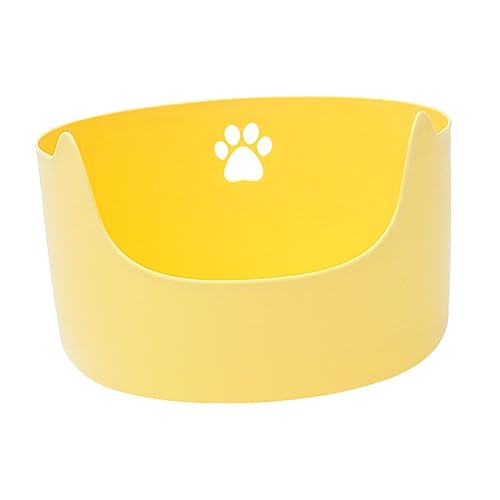perfk Offene Haustiertoilette, Katzentoilette, tragbarer, spritzwassergeschützter Katzenstreubehälter, Katzentoilette, Kätzchen-Toilette für kleine und, GELB, l perfk Offene Haustiertoilette, Katzentoilette, tragbarer, spritzwassergeschützter Katzenstreubehälter, Katzentoilette, Kätzchen-Toilette für kleine und, GELB, l von perfk