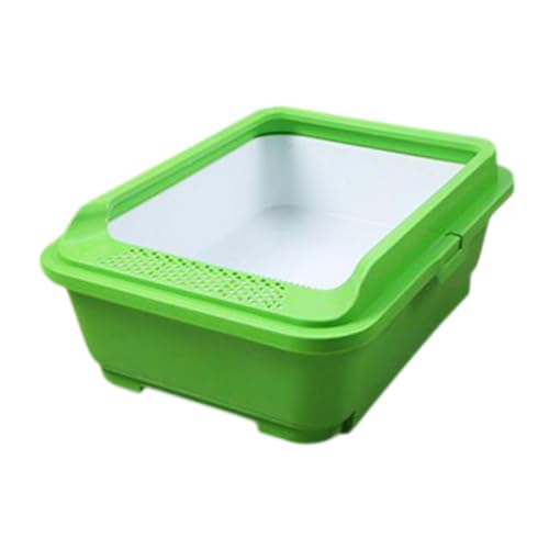 perfk Offene Katzentoilette, Sandkasten, Katzentoilette, Bettpfanne, Spritzschutz, tragbar, halbgeschlossen, für alle Arten von Katzenstreu, GrÜn perfk Offene Katzentoilette, Sandkasten, Katzentoilette, Bettpfanne, Spritzschutz, tragbar, halbgeschlossen, für alle Arten von Katzenstreu, GrÜn von perfk