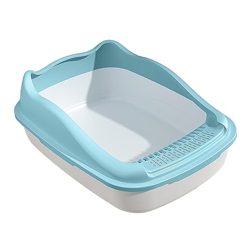 perfk Offene Katzentoilette, Töpfchen-Toilettenkäfig, große Pfanne, Toiletten-Sandkasten, Behälter, Katzentoilette, Katzentoilette für Kätzchen, Hauskatzen, Blau 48X34,7X18CM perfk Offene Katzentoilette, Töpfchen-Toilettenkäfig, große Pfanne, Toiletten-Sandkasten, Behälter, Katzentoilette, Katzentoilette für Kätzchen, Hauskatzen, Blau 48X34,7X18CM von perfk