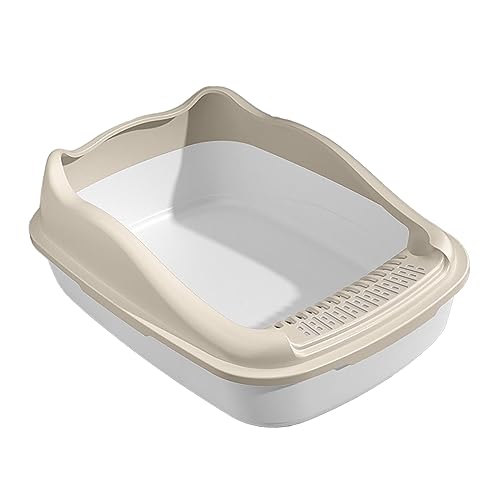 perfk Offene Katzentoilette, Töpfchen-Toilettenkäfig, große Pfanne, Toiletten-Sandkasten, Behälter, Katzentoilette, Katzentoilette für Kätzchen, Hauskatzen, Cremeweiß 19X14X7in perfk Offene Katzentoilette, Töpfchen-Toilettenkäfig, große Pfanne, Toiletten-Sandkasten, Behälter, Katzentoilette, Katzentoilette für Kätzchen, Hauskatzen, Cremeweiß 19X14X7in von perfk