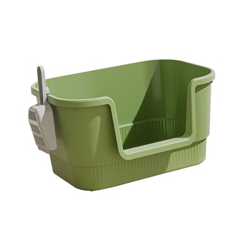 perfk Offene Katzentoilette Jumbo-Katzentoilette Multi-Katzentoilette Kätzchentoilette U-Form abgesenkte Vorderseite für alle Arten von Katzenstreu, Grün perfk Offene Katzentoilette Jumbo-Katzentoilette Multi-Katzentoilette Kätzchentoilette U-Form abgesenkte Vorderseite für alle Arten von Katzenstreu, Grün von perfk