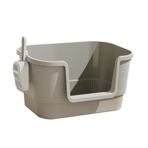 perfk Offene Katzentoilette Jumbo-Katzentoilette Multi-Katzentoilette Kätzchentoilette U-Form abgesenkte Vorderseite für alle Arten von Katzenstreu, grau perfk Offene Katzentoilette Jumbo-Katzentoilette Multi-Katzentoilette Kätzchentoilette U-Form abgesenkte Vorderseite für alle Arten von Katzenstreu, grau von perfk