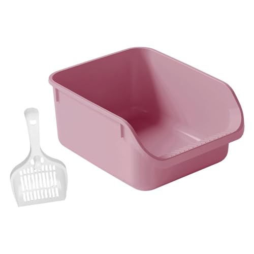 perfk Offene Katzentoilette für Haustiere, Sandkasten, Anti-Spritzer, leicht zu tragende Bettpfanne, antihaftbeschichtete Katzentoilette, ROSA perfk Offene Katzentoilette für Haustiere, Sandkasten, Anti-Spritzer, leicht zu tragende Bettpfanne, antihaftbeschichtete Katzentoilette, ROSA von perfk