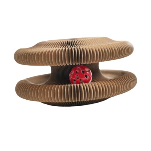 perfk Orgel Katzenkratzbrett mit Spielzeugglocke, Katzenkratzbrett zum Krallenschleifen, Katzenkratzbrett aus Karton faltbar perfk Orgel Katzenkratzbrett mit Spielzeugglocke, Katzenkratzbrett zum Krallenschleifen, Katzenkratzbrett aus Karton faltbar von perfk
